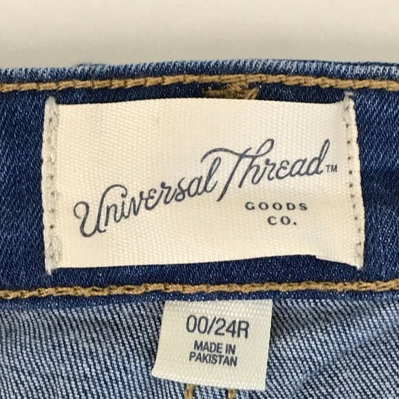 Universal Thread High Rise Skinny Patched Jeans Women's Size 00 / 24R Stretch - Picture 9 of 14